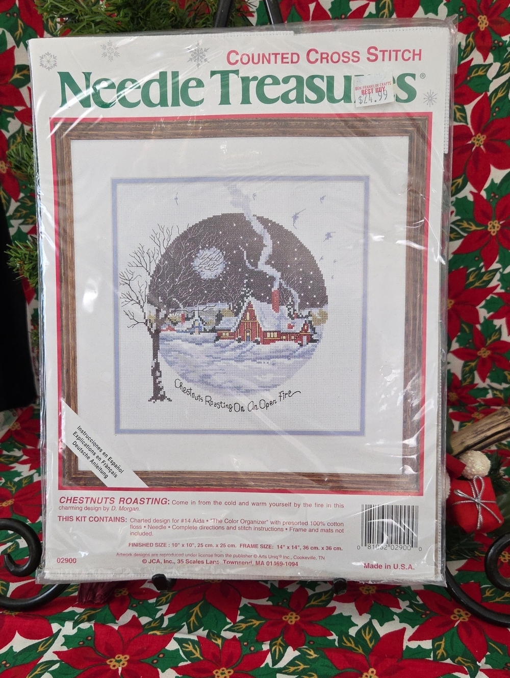 Needle Treasures Counted Cross Stitch Kit. CHESTNUTS ROASTING finished 10x10